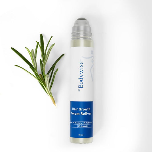 Be Bodywise Advanced Hair Growth Roll-On Serum | 3% Rosemary | 2% Aminexil | 3% Redensy l 2% Anagain | Precision Scalp Applicator | Paraben & Sulphate Free | Non oily and mess free