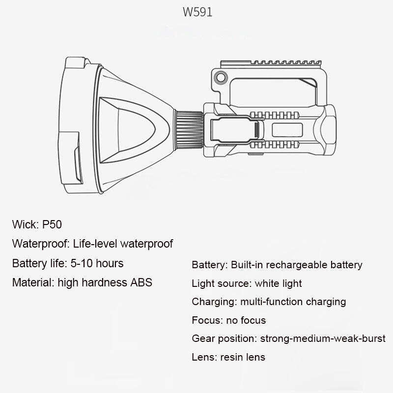 🔥Sale Ending Soon🔥Super Bright Rechargeable Handheld Spotlight Flashlight 200000 High Lumens