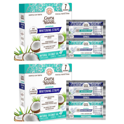 GuruNanda Teeth Whitening Strips - 7-Day Treatment with Non-Slip, Dry Strip Technology - Whitening Designed with Care for a Brighter Smile