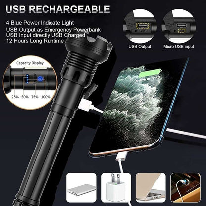 ✨LAST DAY SALE 49% OFF✨ LED Rechargeable Tactical Laser Flashlight 90000 High Lumens
