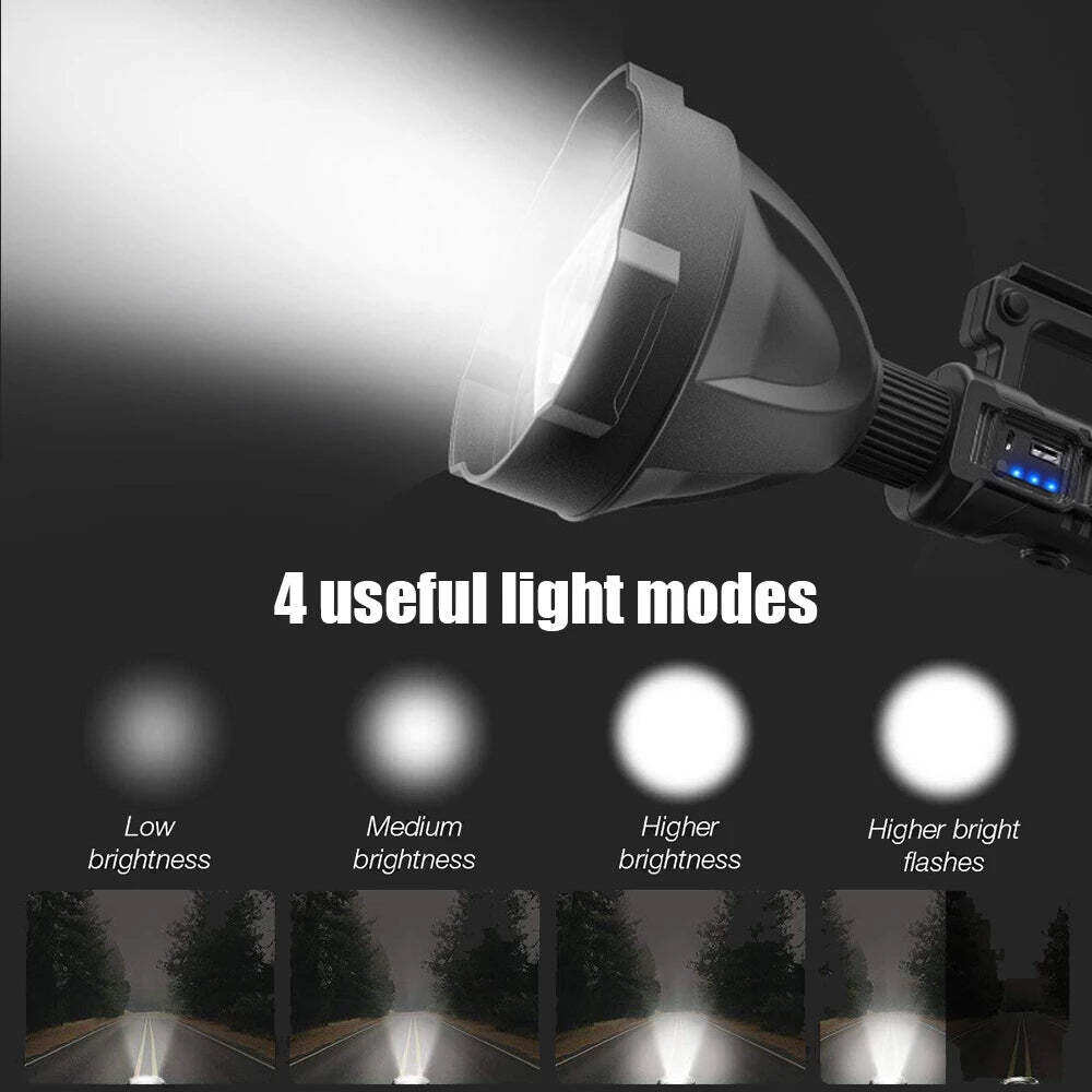 🔥Sale Ending Soon🔥Super Bright Rechargeable Handheld Spotlight Flashlight 200000 High Lumens