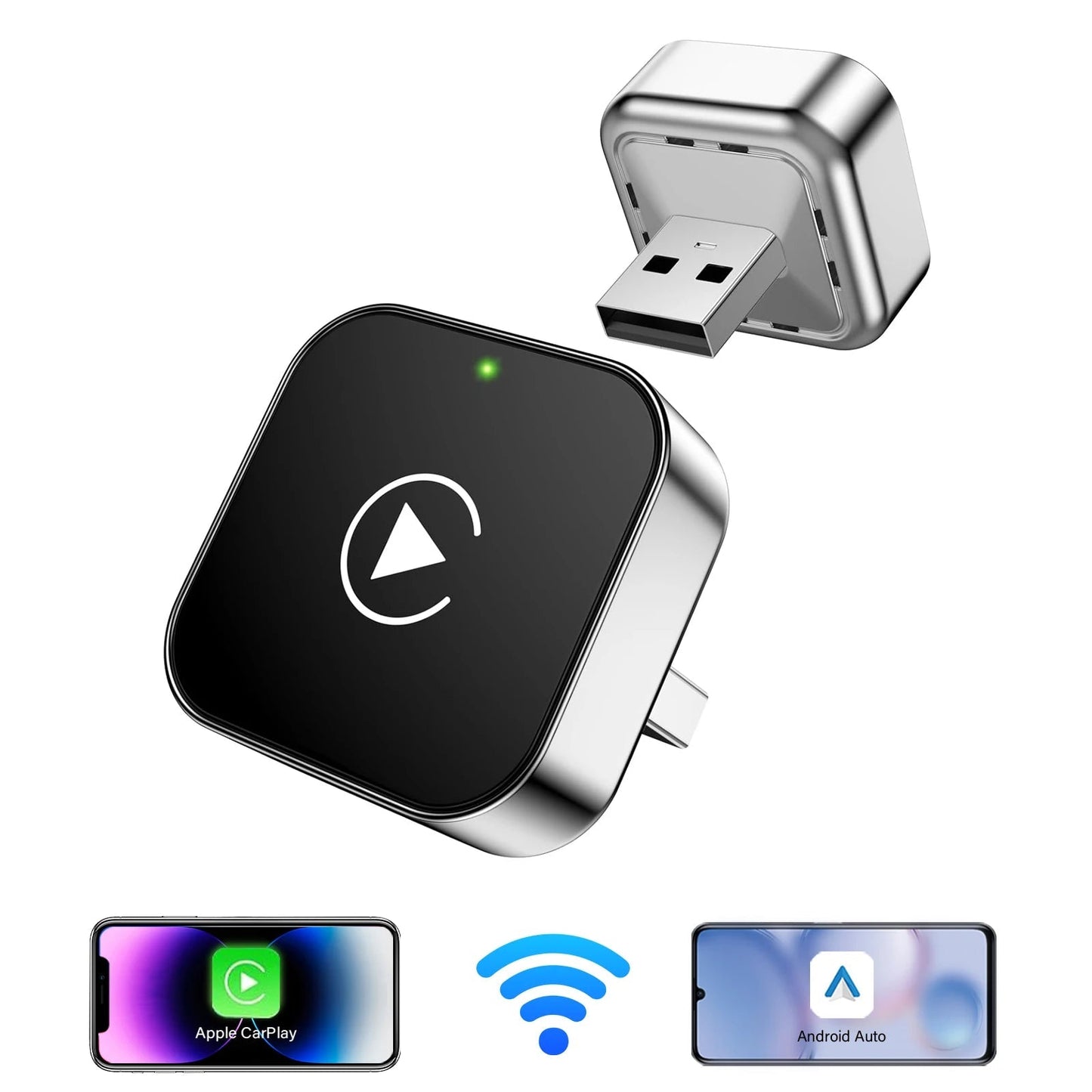2025 Wireless CarPlay Adapter for iPhone & Android – Fast, No-Lag, Hands-Free