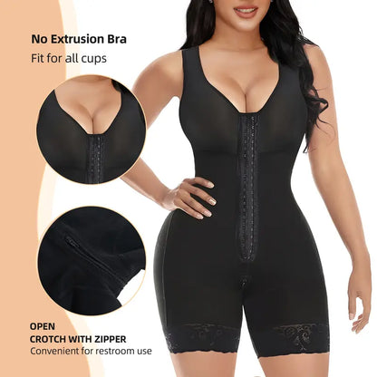 FREE SHIPPING!Fajas Colombianas Shapewear for Women Tummy Control Full Shapewear Butt Lifter with Zipper Crotch