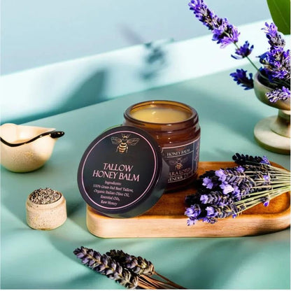 Organic Grass-Fed Beef Tallow Balm with Raw Honey