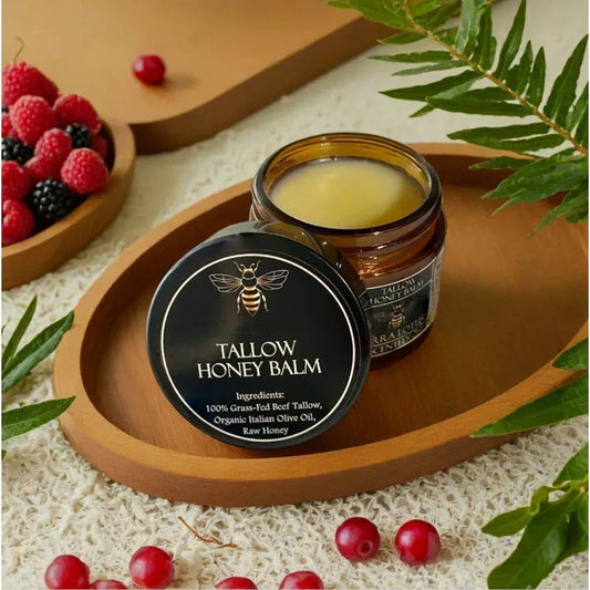 Organic Grass-Fed Beef Tallow Balm with Raw Honey