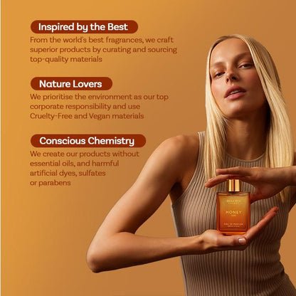 Bella Vita Luxury's Honey Oud | Eau de Parfum 100ml (3.4 fl oz) | Patchouli, Vanilla, Bergamot | Floral & Spicy | Made with Clean & Vegan Essentials Oils | Cruelty Free Fragrance Perfume